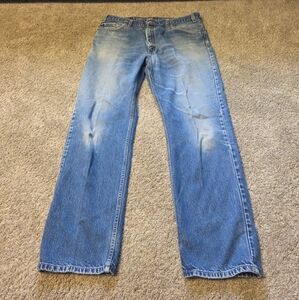 Vintage Levi’s 505 Medium Wash Jeans Men’s 40 x 34 Faded Straight Rip Y2K 2000’s
